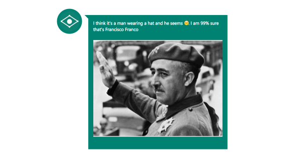 CaptionBot dice que está 99% seguro de que se trata de Francisco Franco.