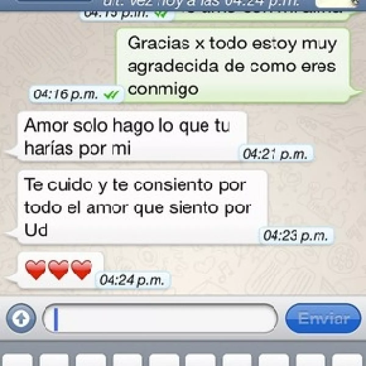 Esta es la convrsación que publicó Inés.