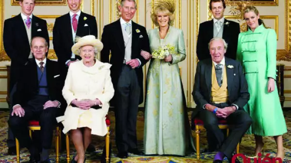 Principe Erique de Inglaterra, Príncipe Guillermo de Inglaterra, Príncipe Carlos de Gales, Camila Parker Bowles, Tom Parker Bowles, Laura Parker Bowles, Felipe Duque de Edimburgo, Reina Isabel II de Inglaterra, Bruce Shand
