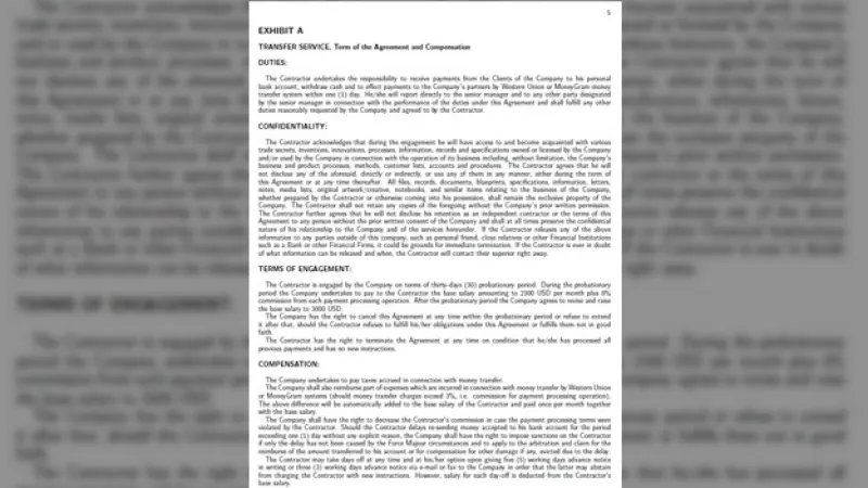 contrato trabajo internet fraude