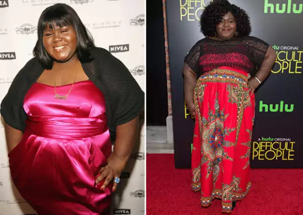 El antes y después de Gabourey. Aquí en 2009 y en una red carpet en junio de este año.
