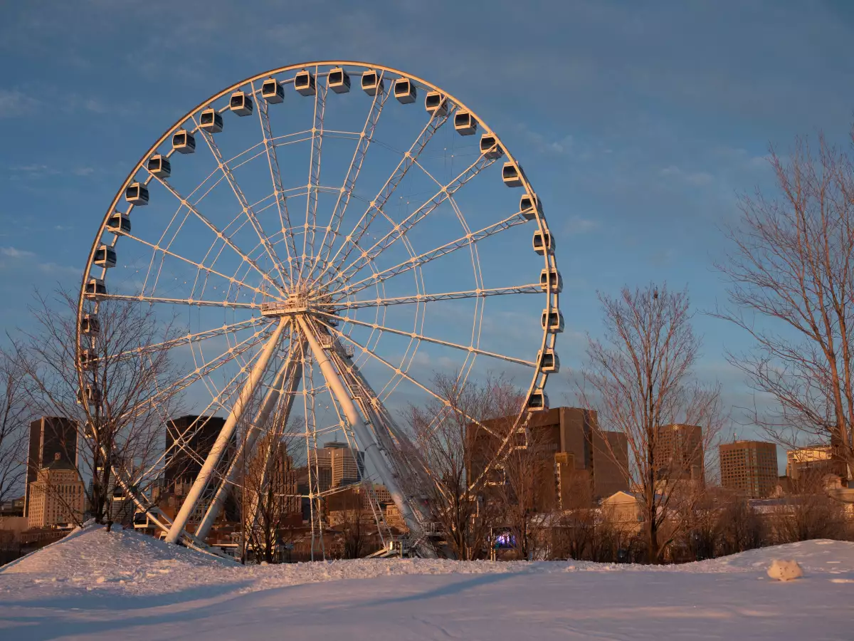 A Ferris Wheel in Montreal's Vieux Port Photographed in Winter