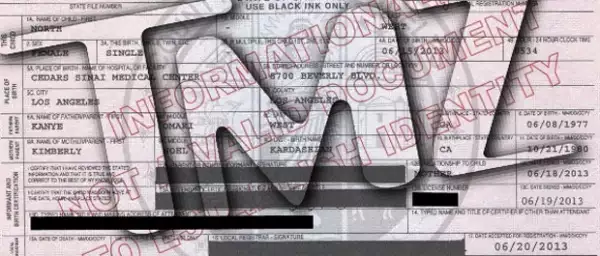 En el acta se aprecia el nombre de su hija: North West.