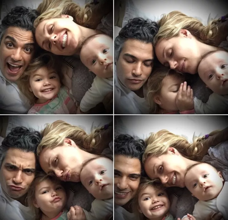 El actor mexicano le da los buenos días al Año Nuevo en la Ciudad de México con imágenes de su esposa Heidi y sus hijos Elena y Jaime.