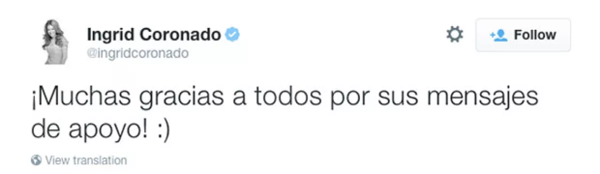 Ingrid agradeció a sus seguidores por su apoyo.