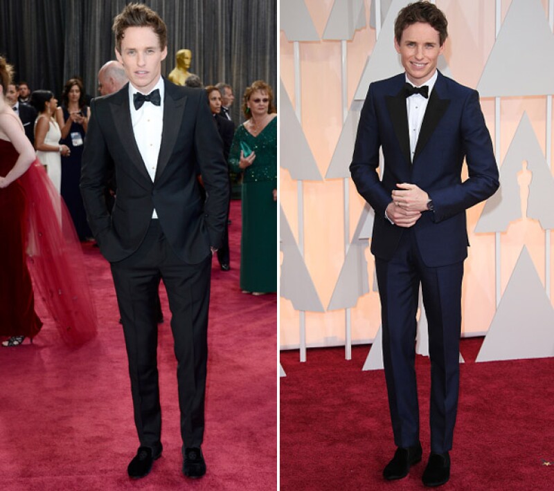 Eddie Redmayne en 2013 y en 2014.