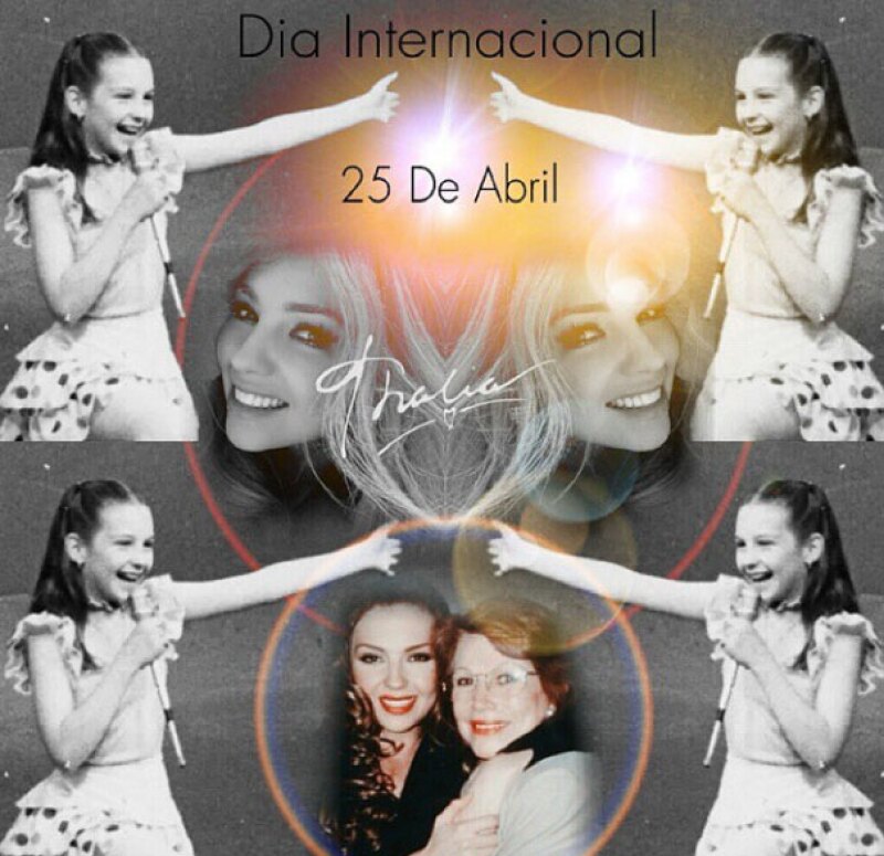 Con collages de su infancia fue como Thalía