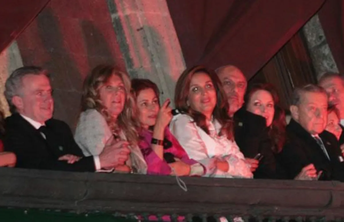 Santiago Creel, Christiane Magnani y Miguel Alemán.