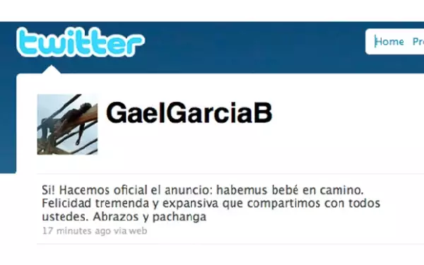 Gael García hizo oficial que él y su pareja están esperando bebé.