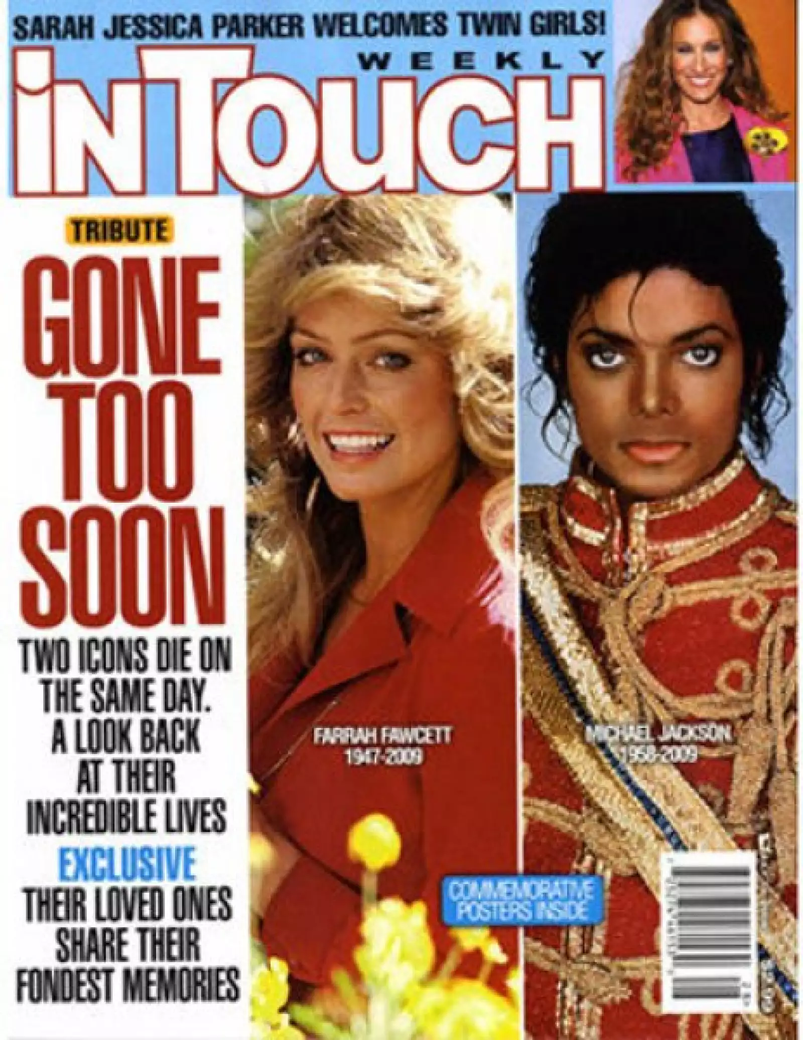 In Touch no sólo honró a Michael, sino que además le dio espacio al fallecimiento de otro ícono de los espectáculos: Farrah Fawcett.