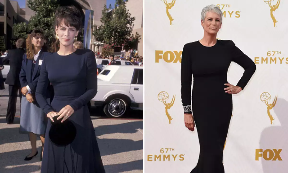 Lució guapísima, pero la actriz pareció usar el mismo diseño que hace 26 años en la misma premiación.