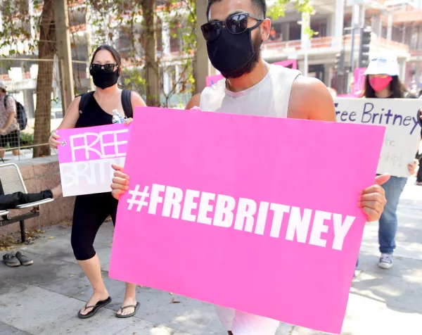 #FreeBritney Protest Outside Courthouse In Los Angeles During Conservatorship Hearing