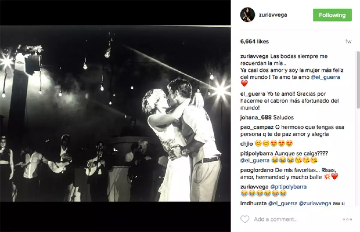 Zuria Vega recuerda con mucho amor su boda con Alberto Guerra.