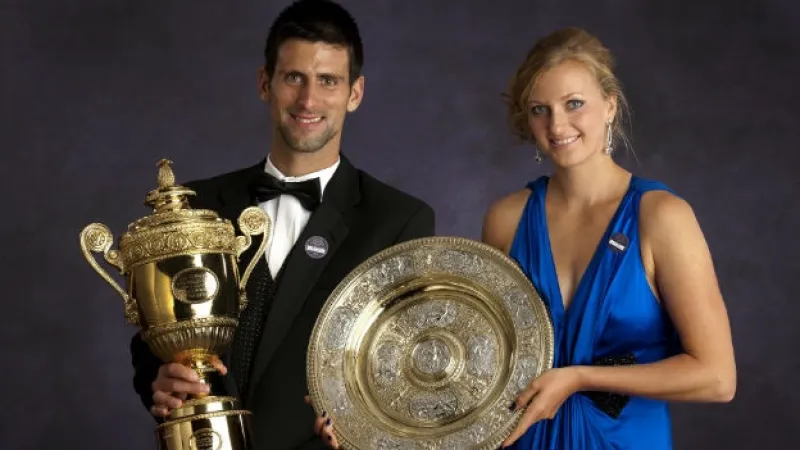 Novak Djokovic y a Petra Kvitova 