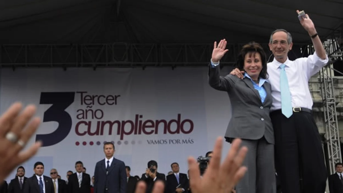 La pareja presidencial de Guatemala en el tercer informe de gobierno