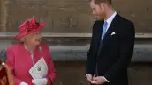 Reina Isabel II y el príncipe Harry