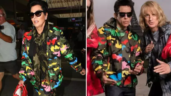 La mamá de las Kardashian se está volviendo fan de vestir con un look más varonil, pues ahora copió el look del icónico personaje que interpreta Ben Stiller.