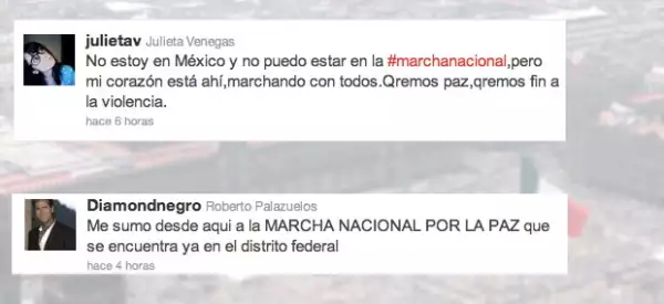 Julieta Venegas y Roberto Palazuelos también enviaron su apoyo para los manifestantes.
