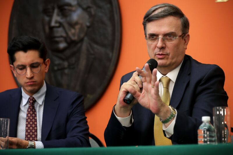 Mexico's Foreign Affairs Secretary Ebrard Holds Press Conference On Tariff Talks