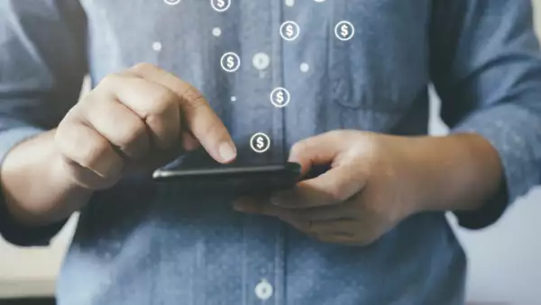 Online business fintech concept.