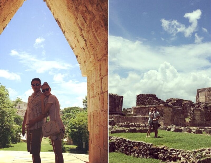 Ceci de la Cueva y César conocieron las ruinas en Uxmal.