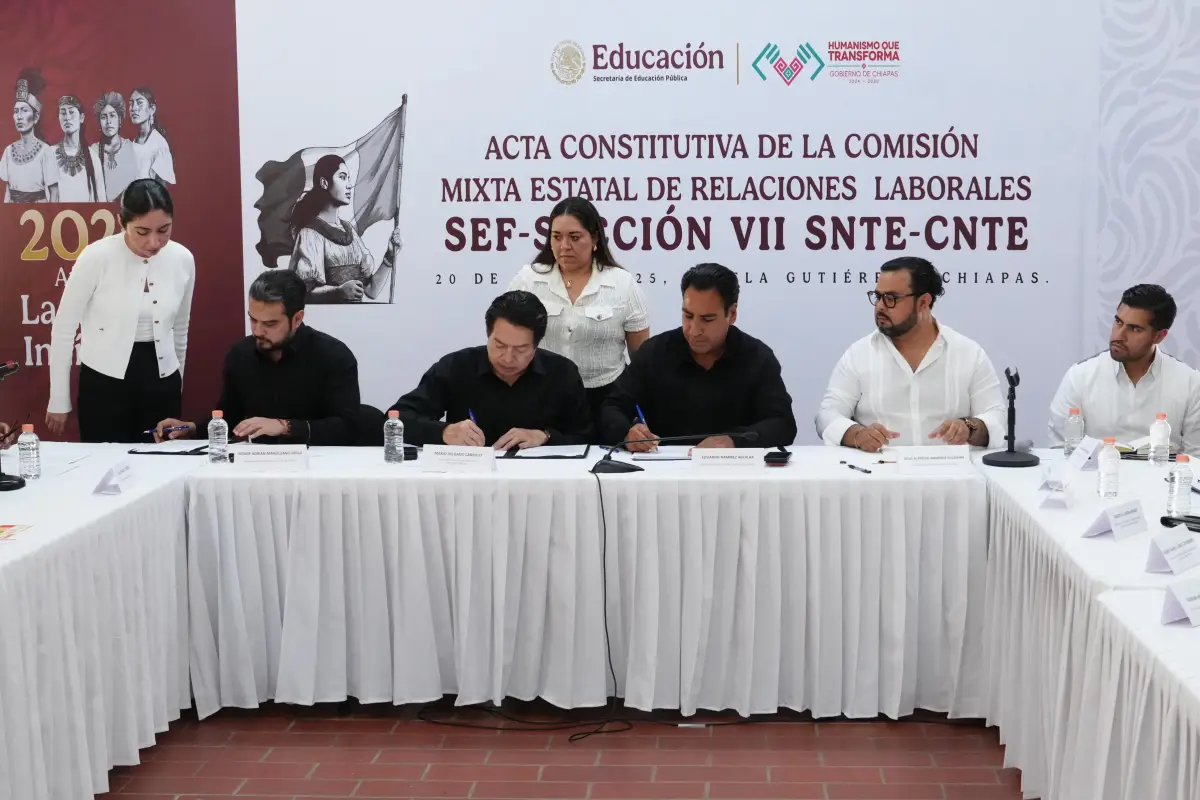 SEP y magisterio de Chiapas firman creación de Comisión Mixta de Relaciones Laborales