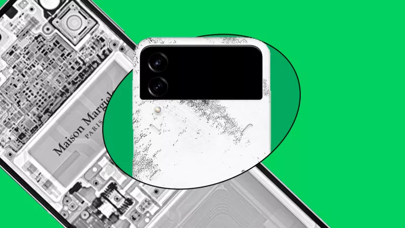 Maison Margiela interviene un celular plegable de Samsung y lo hace alta costura