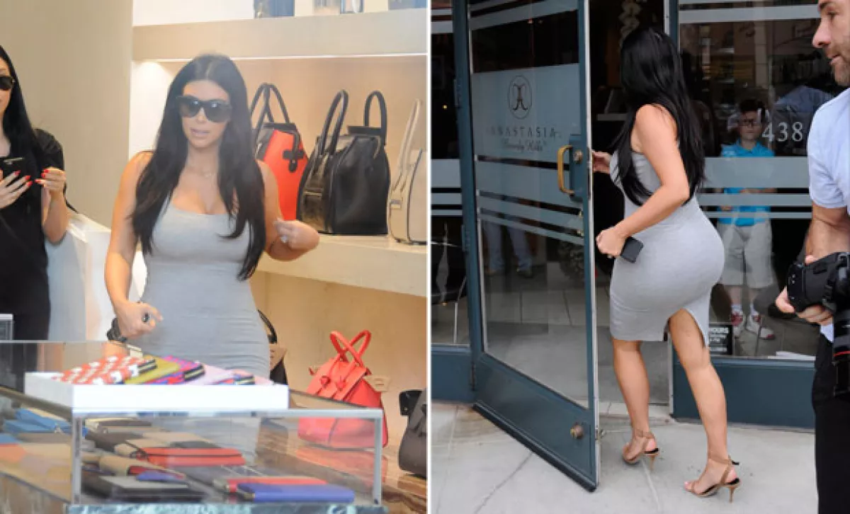 Kim dio un paseo por las calles de Rodeo Drive, donde visitó varias tiendas.