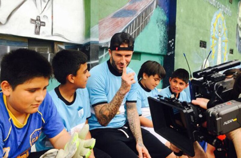 David Beckham durante su visita a Buenos Aires.
