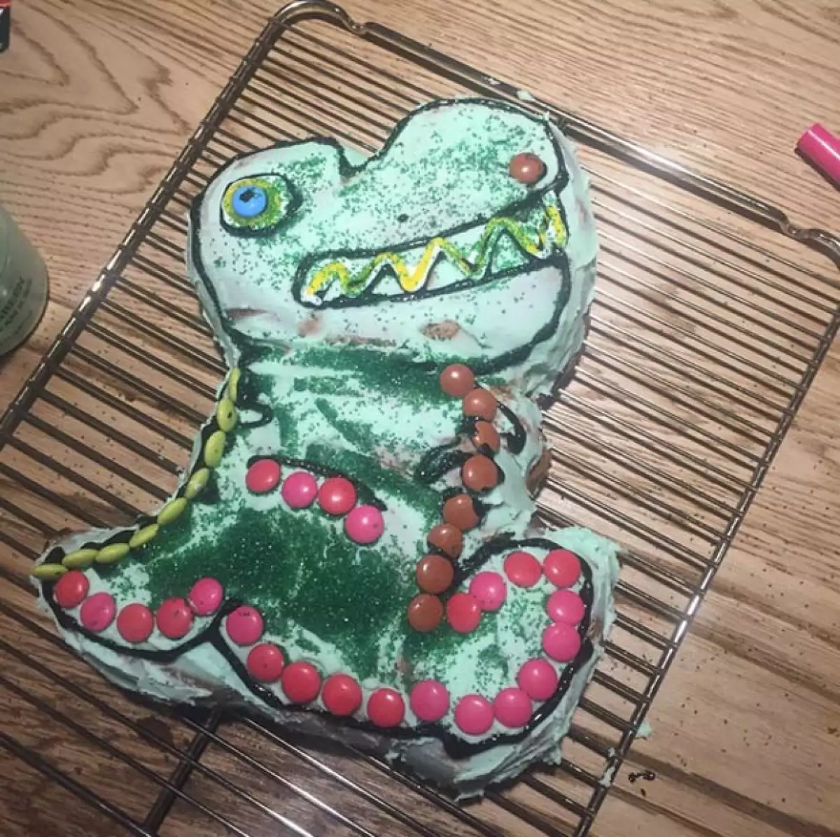 Así quedó el pastel preparado por el actor.