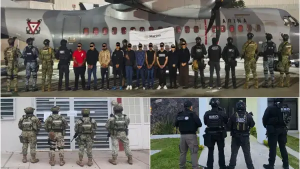 Integrantes del CJNG son detenidos por fuerzas federales. 