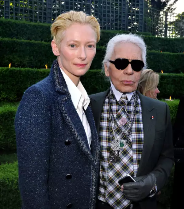 Tilda Swinton y Karl Lagerfeld
