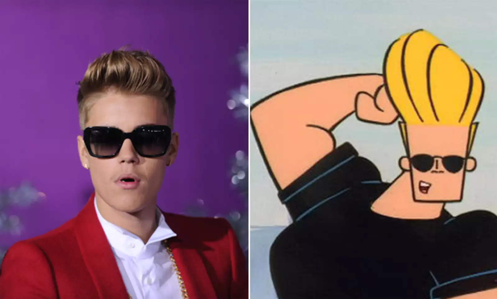 Desde que Justin cambió de peinado y se puso a hacer ejercicio, cada día se parece más a Johnny Bravo.