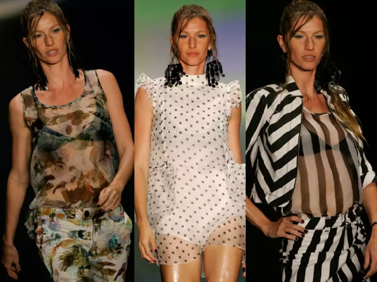 Gisele desfiló en tres ocasiones.