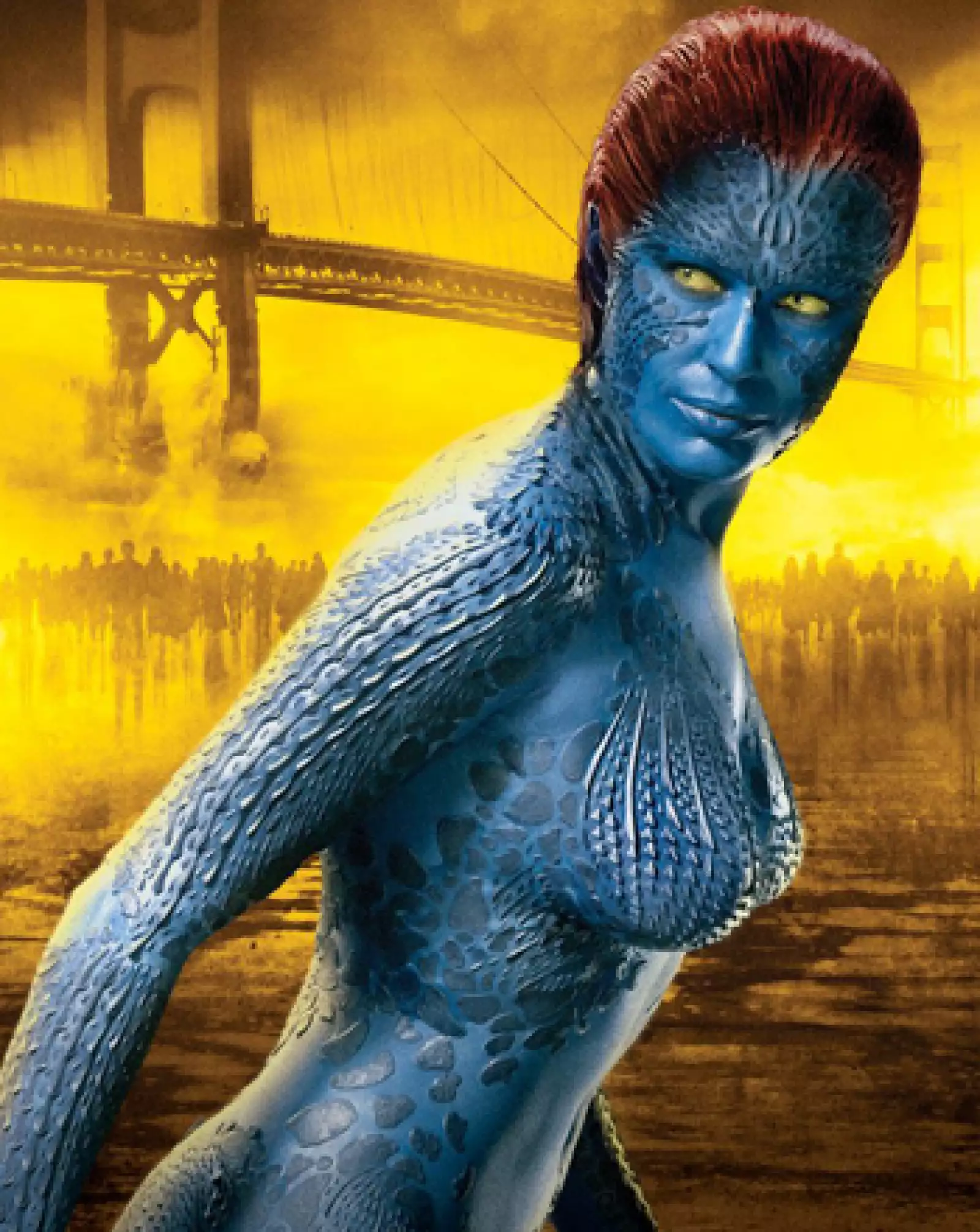 Rebecca Romijn como Mystique para X-Men.