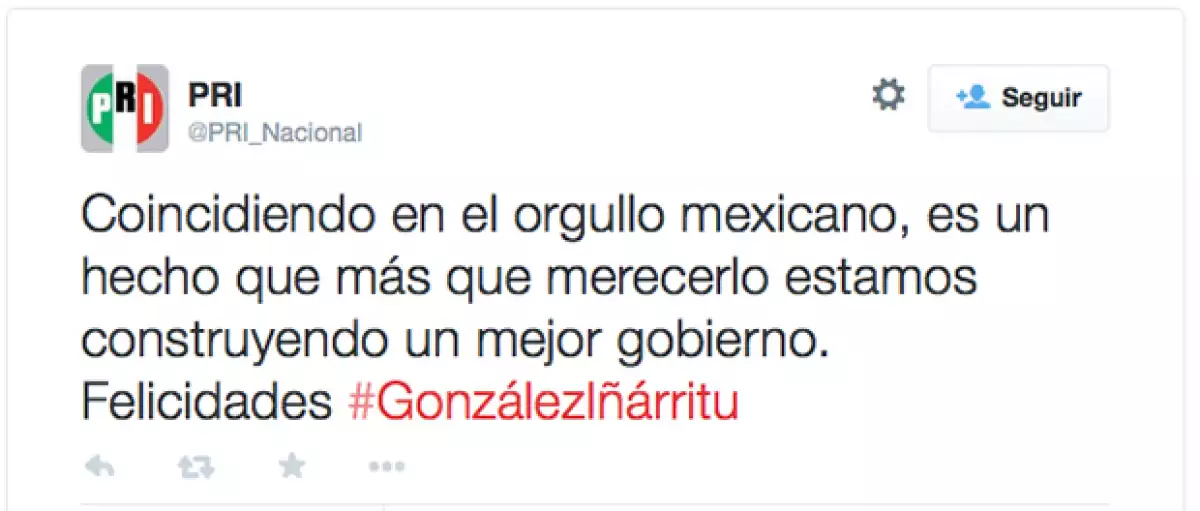 Este es el mensaje que el PRI emitió en Twitter.
