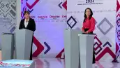 Las candidatas a la gubernatura del Estado de México; Delfina Gómez (Morena) y Alejandra del Moral (PRI-PAN) sostuvieron el primer debate del proceso electoral organizado por el Instituto Electoral del Estado de México (IEEM).