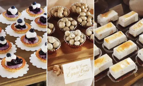 Estos fueron algunos de los postres que conforman la barra de dulces.