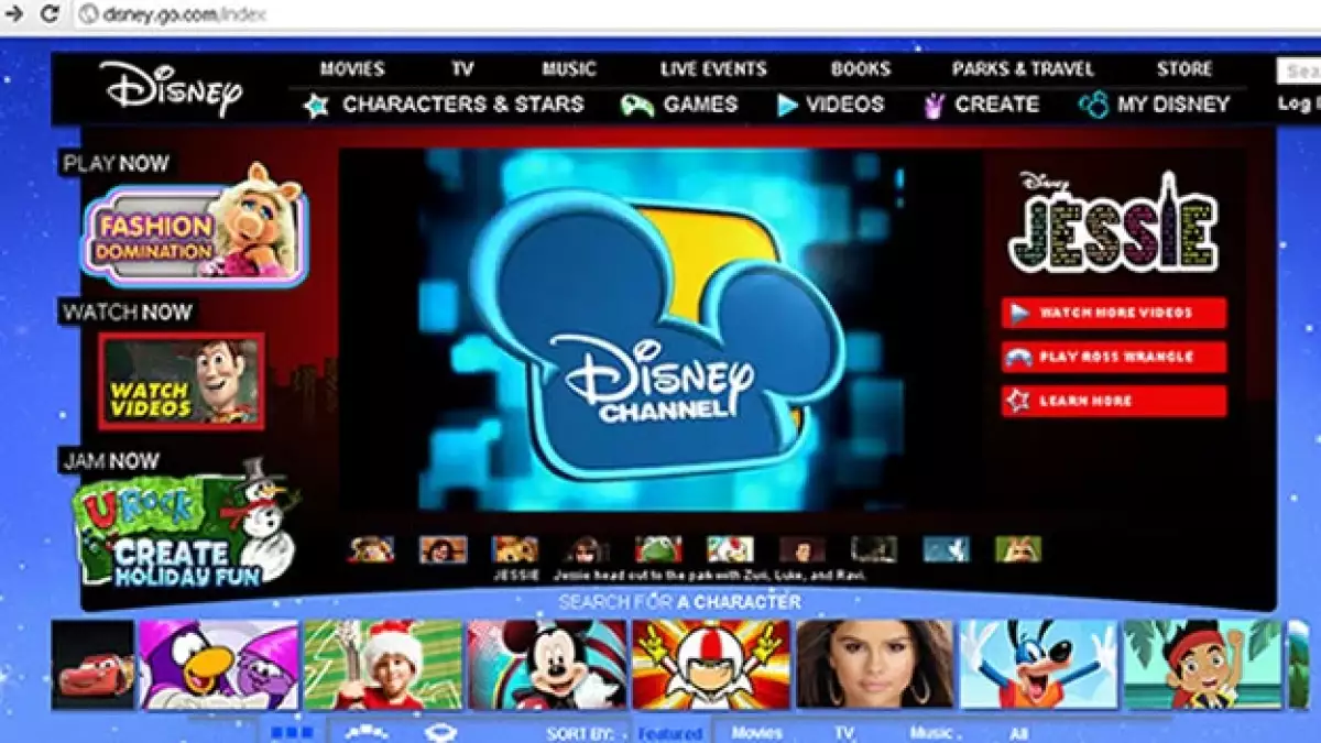 Página principal de Disney.com