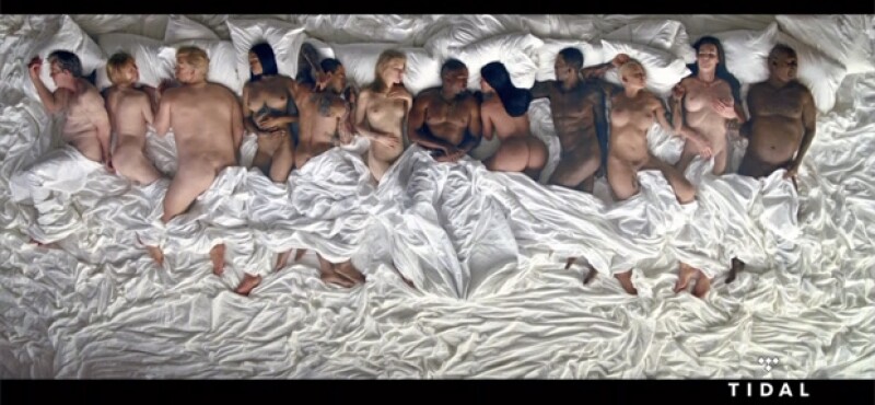 En el nuevo video de Kanye West, aparecen varios famosos desnudos.