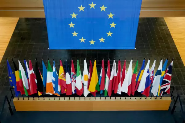 British Flag Seen At EU Parliament Ahead Of Brexit