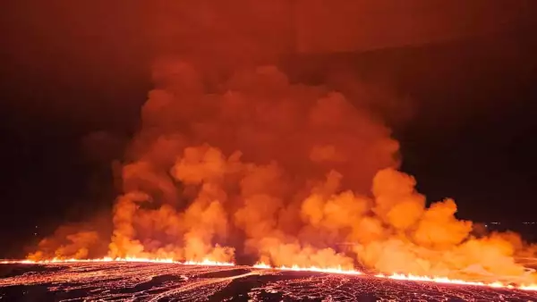 Se produce una erupción volcánica, cerca de Grindavik, Islandia, el 16 de marzo de 2024.