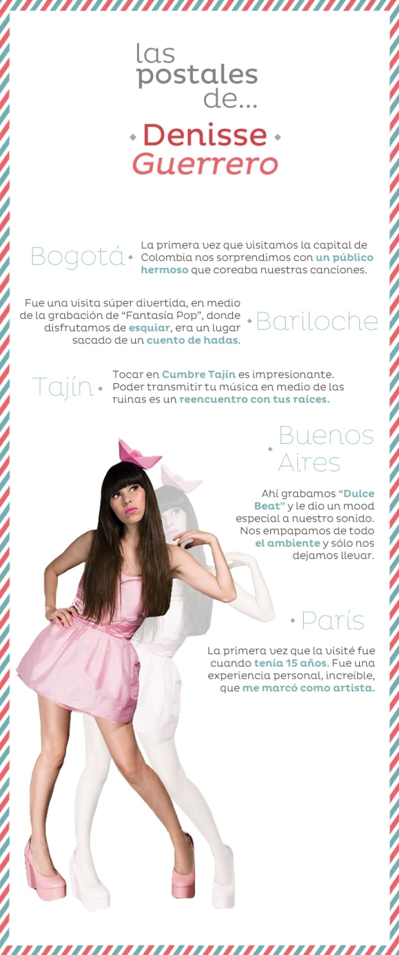 La cantante nos compartió cuáles han sido los lugares favoritos a los que ha viajado y por qué.