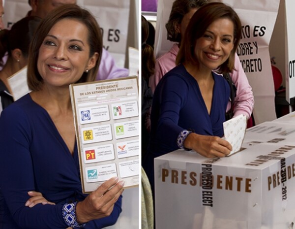 Josefina apostó por vestir el color de su partido.