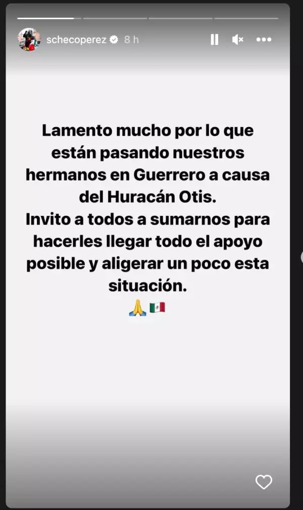Checo Pérez envió un mensaje de aliento a afectados por huracán Otis