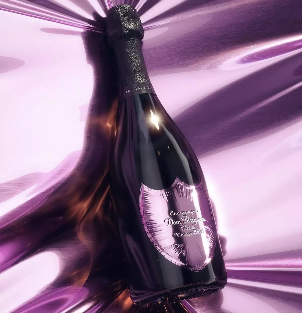 Botella en colaboración de Lady Gaga con Dom Pérignon 
