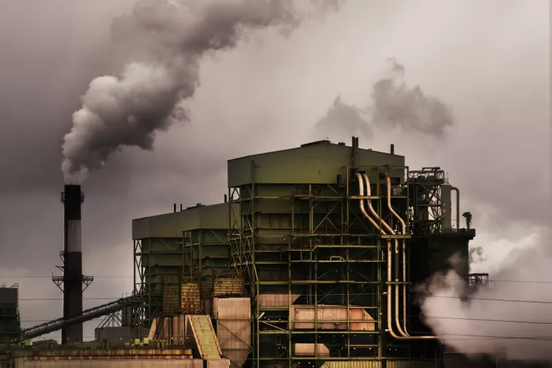 coal burning power plant landscape
