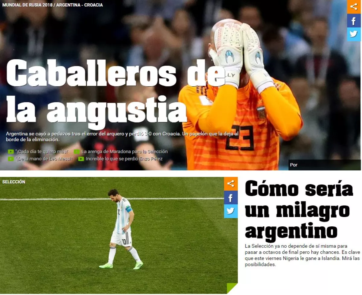 Croacia 3-0 Argentina 2018