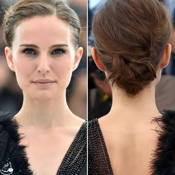 Guapísima como siempre, Natalie Portman optó por un low messy bun combinado con ojos remarcados con delineador y rímel. El resto de la cara la llevo en tonos nude, llevando toda la atención a su penetrante mirada.
