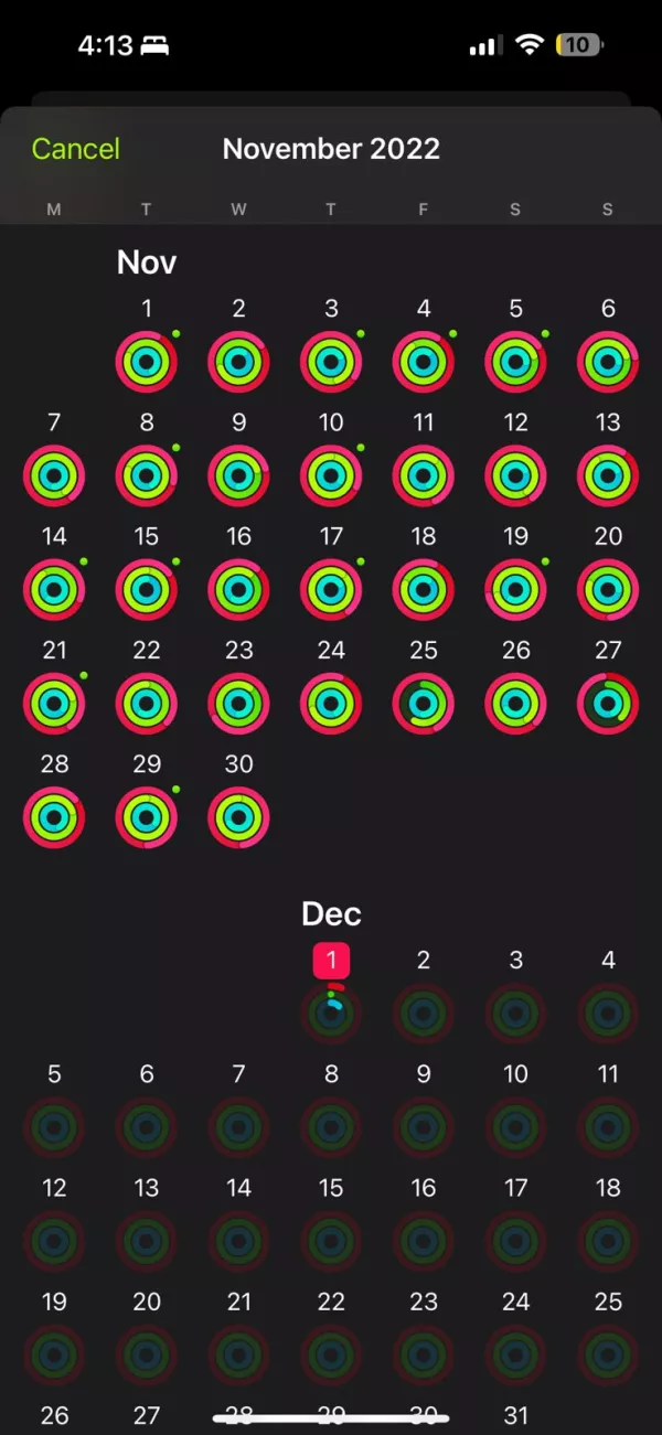 Registros de ejercicio en el Apple Watch Series 8